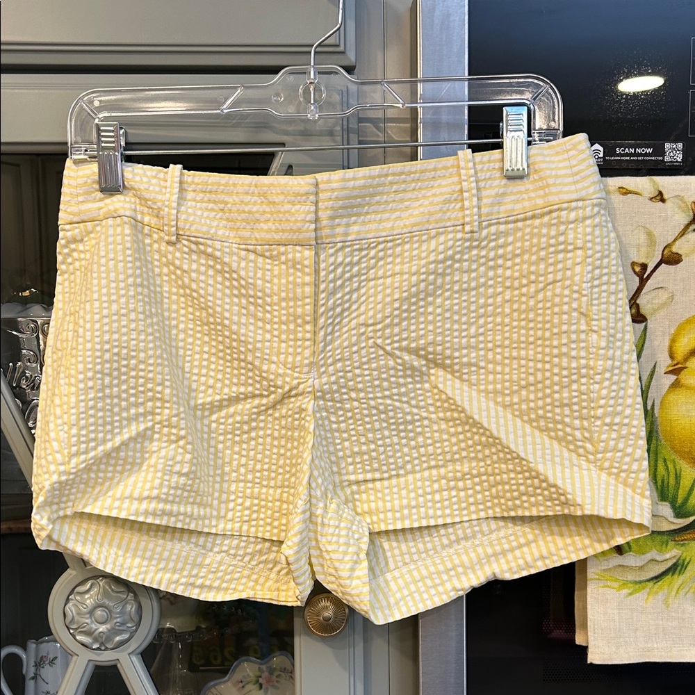 J. Crew Vintage Seersucker Yellow Shorts Y2K Preppy Vintage size 2